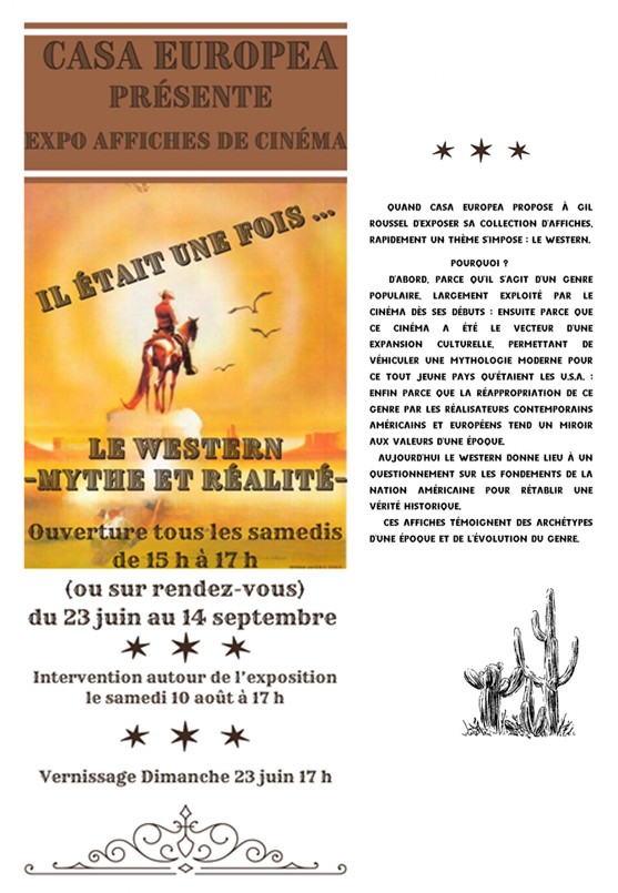 Exposition "Il était une fois... Le Western. Mythe et réalité" à la CasaEuropea du 23 juin au 14 septembre