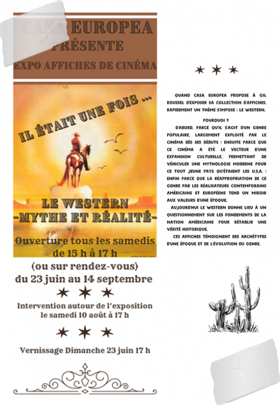 Exposition "Il était une fois... Le Western. Mythe et réalité" à la CasaEuropea du 23 juin au 14 septembre