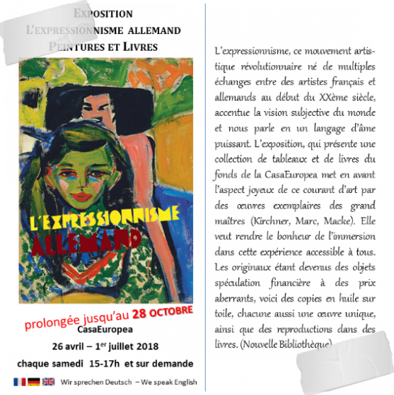 Prolongation de l'exposition "Expressionnisme allemand" jusqu'au 28 octobre 2018