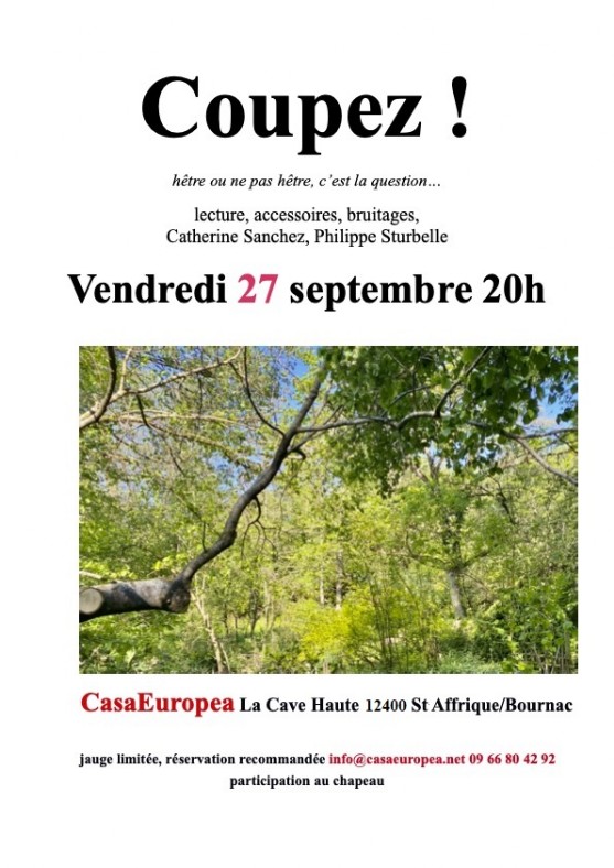 Spectacle "Coupez !" à CasaEuropea le 27 septembre 2024